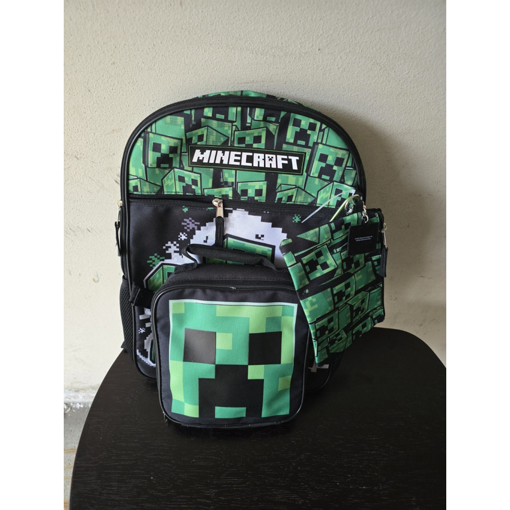 Minecraft Creeper Backpack Unisex Kids Green Brand New with Tags